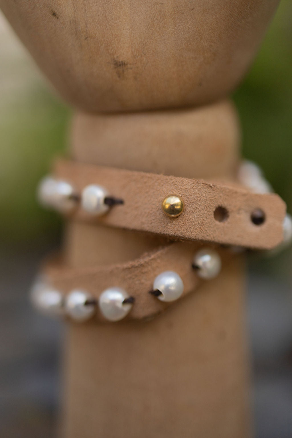 TAN SUEDE LEATHER DOUBLE WRAP BRACELET